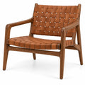 Sillón con estructura abierta con superficie entretejida, marrón